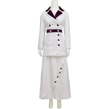 Rose Dewitt Bukater Titanic Purple Stripes Dress Outfuit for Women