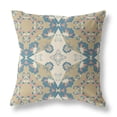 thumbnail image 1 of Rose Diamond Indoor/Outdoor Pillow in Muted Yellow Teal 16x16, 1 of 5