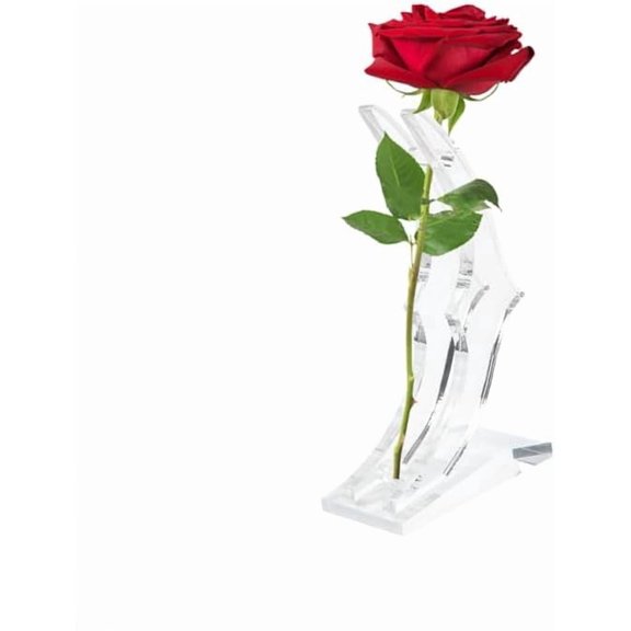 Rose Display Stand Clear Acrylic Base for 24K Dipped Flower Transparent Bracket Table Decor for Living Room Anniversary Birthday Gift 3.07 X 1.49 X 5.19 in