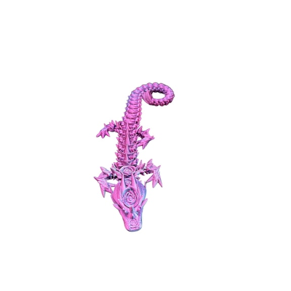 Rose Dragon Mystery Dragon Fidget | 3D Printed Scaled Dragon | Easter Gift | Easter Basket Trinket | Relief Anxiety with Articulated Joints
