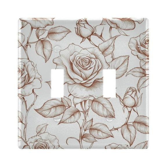Rose Drawings Decorative Light Switch Plates Switch Cover Decorative Wall Plates Ideal for Living Room Kitchen Bedroom and Study