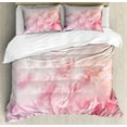 thumbnail image 1 of Rose Duvet Cover Set, Dreamlike Spring Nature Theme Blurry View Feminine Bouquets Gardening Bedding Plants, Decorative 3 Piece Bedding Set with 2 Pillow Shams, Queen Size, Pale Pink, by Ambesonne, 1 of 3