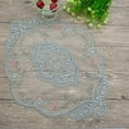 thumbnail image 1 of Rose Embroidered Tablecloth Lace Round Table Cover Wedding Party Dinner Decor Gray-Blue, 1 of 5