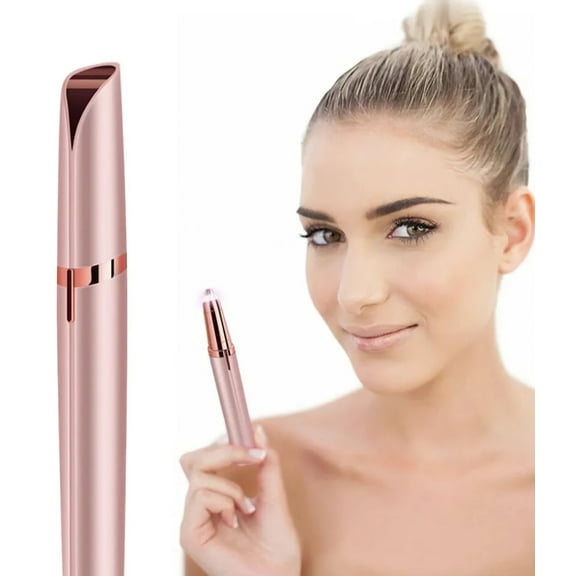 Eyebrow & Facial Hair Trimmer, Dry Epilator Facial Hair Remover with USB Charger, Pink
