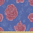thumbnail image 1 of Rose Fabric by the Yard, Romantic Bicolour Design Petal Pattern with Outline Leafy Buds Print, Decorative Upholstery Fabric for Chairs & Home Accents, Violet Blue Dark Coral by Ambesonne, 1 of 5