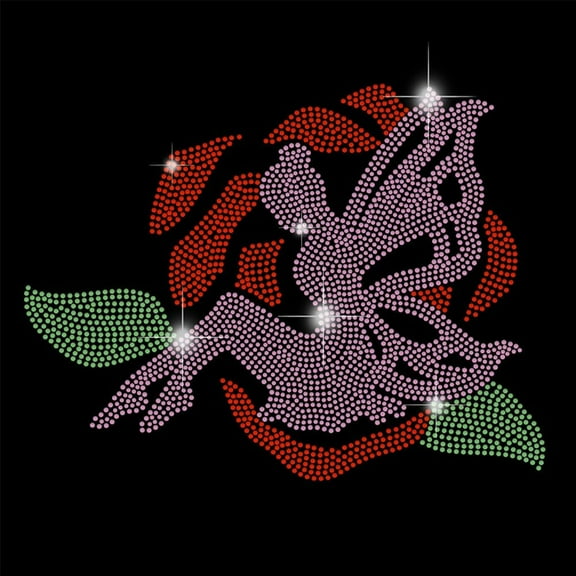 Rose Fairy Iron on Rhinestone Transfer Bling Rhinestone T-Shirt Transfer Rhinestone Iron on Heat Transfer Hot Fix Stickers for T-Shirt DIY Decor for Birthday Gift diy