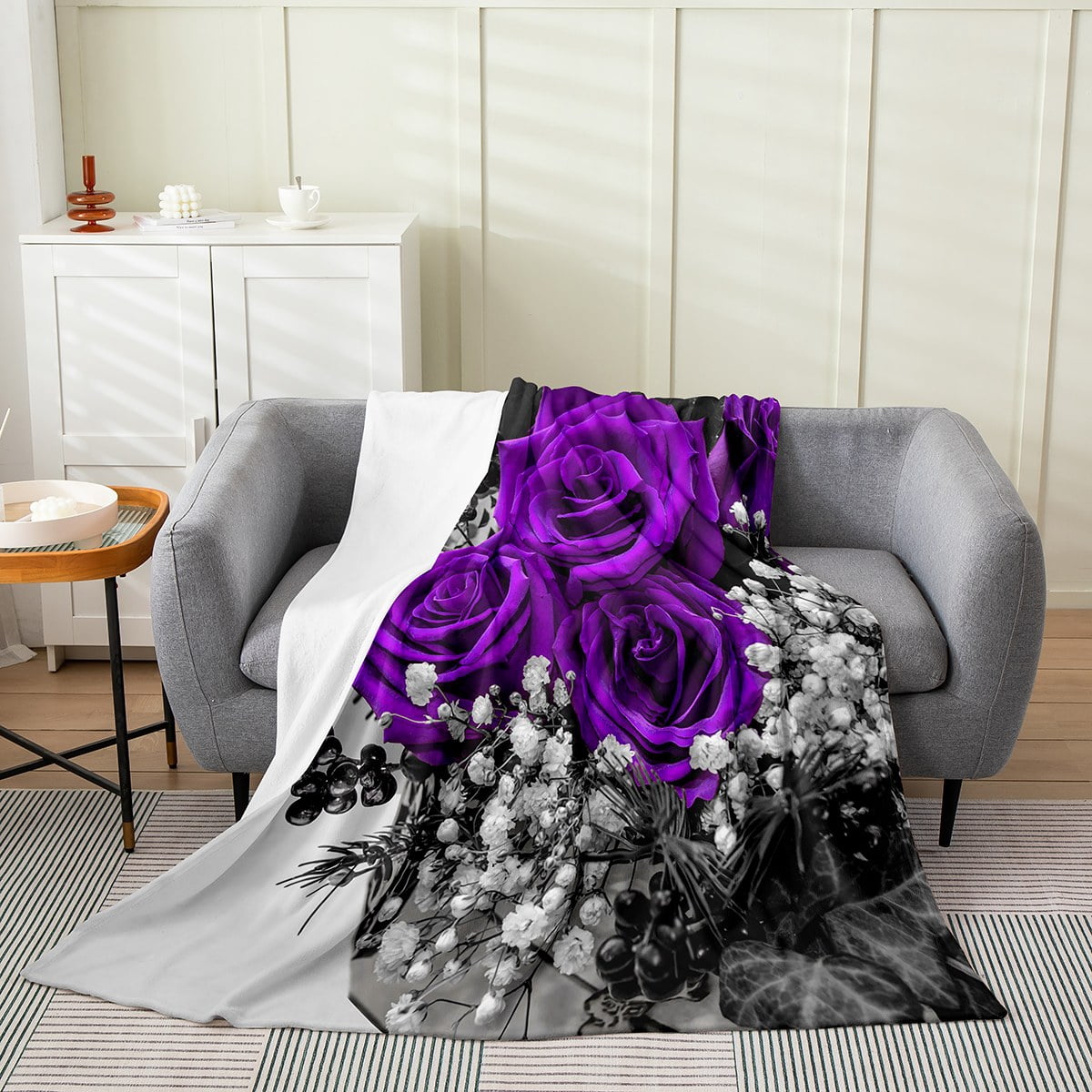 Floral Rose Print Blanket main image 0