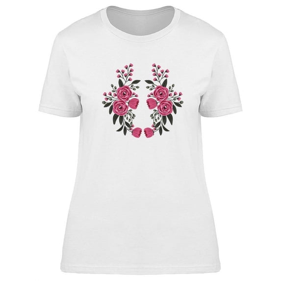 Rose Floral Design T-Shirt Women -Image by Shutterstock, Female Large