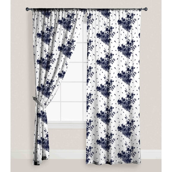 Rose Floral Window Curtain Set