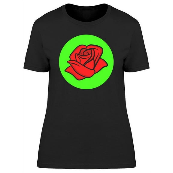 Rose Flower And Green Background T-Shirt Women -Image by Shutterstock, Female Small