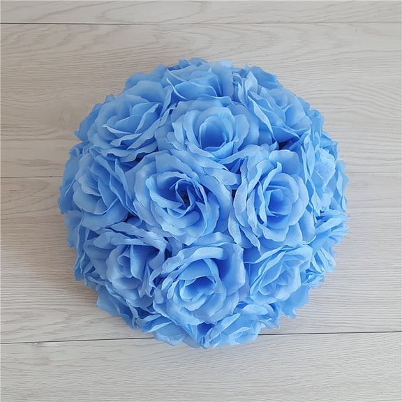 Rose Flower Ball, Realistic Artificial Rose Flowers, Blue Plastic Flower Ball, 5.91Inch Bedroom Wedding Decoration Flower Ball, Lifelike Floral Display Flower Ball