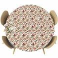 thumbnail image 1 of Rose Flower Birds Round Tablecloth 36-44 Inch Round Fitted Table Cloth with Elastic Edge, Rustic Country Floral Plant Spring Waterproof Table Cover Protector for Outdoor Picnic Party Dining, 1 of 6
