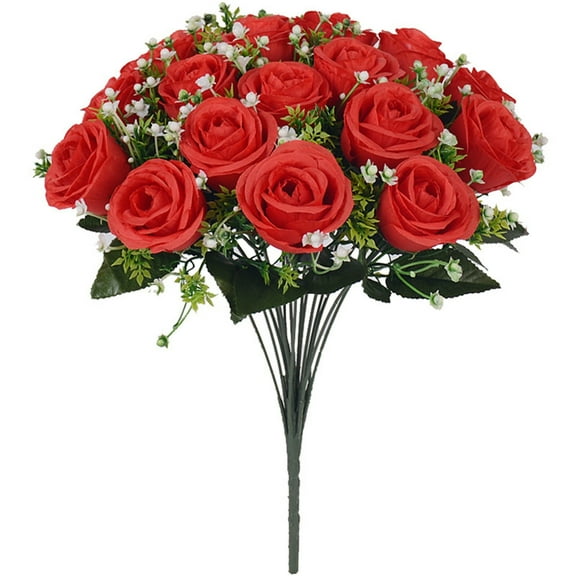 Rose Flower Bouquet, Ongmies Artificial Flowers for Cemetery Memorial Flower Bouquet For, Artificial Flowers, 18 Artificial Flowers*1