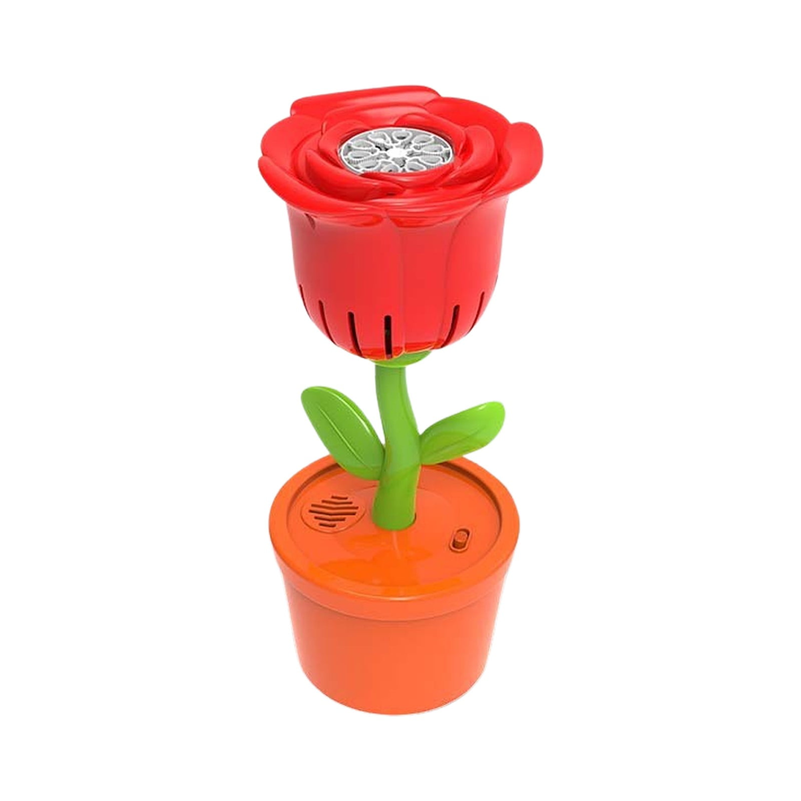 Rose Flower Bubble Machine, Automatic Bubble Blower with Decorative Floral Design, Portable Bubble Maker for Parties Outdoor Events and Celebration Activities (Red)