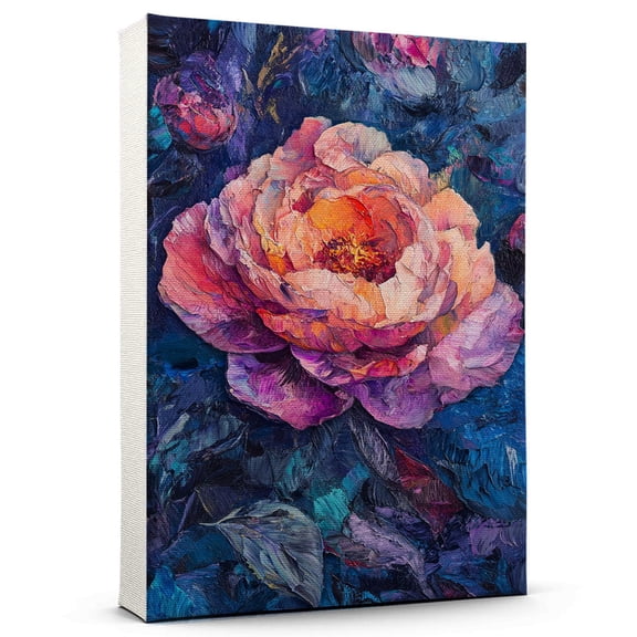 Rose Flower Canvas Wall Art 8x12 inches - Elegant Rustic Neutral Botanical Rose Flower Watercolor Wall Art