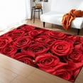 thumbnail image 1 of Rose Flower Carpets for Living Room Bedroom Bedside Soft Area Rug Anti-slip Large Size Balcony Floor, 1 of 5