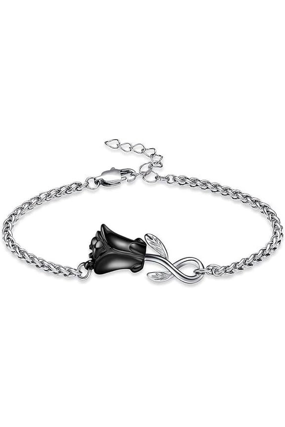 Rose Flower Cremation Jewelry Rose Flower Urn Bracelet for Ashes for Women Adjustable Keepsake Memorial Bracelet Urn Bangle Ashes Holder