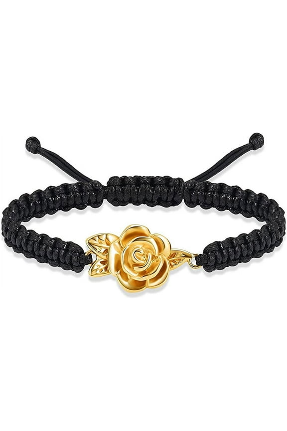 Rose Flower Cremation Jewelry Urn Bracelet for Ashes Adjustable Stainless Steel Rose Memorial Keepsake Bangle Bracelet for Women Men-Always in My Heart