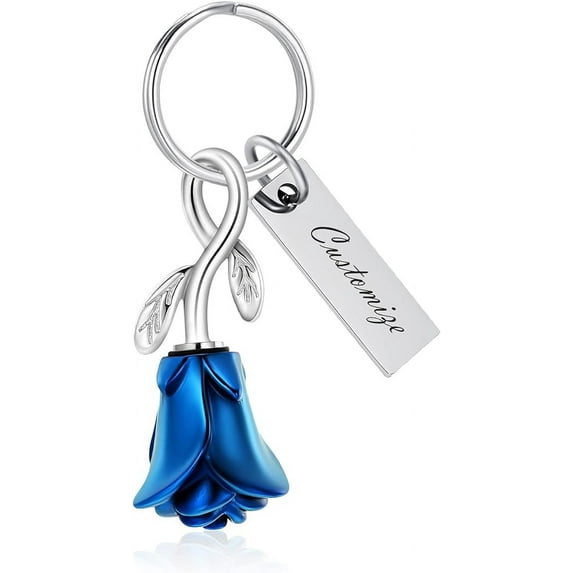 Rose Flower Cremation Jewelry Urn Keychain for Ashes Memorial Urn Pendant Ashes Holder Funeral Keepsake Cremation Keychain