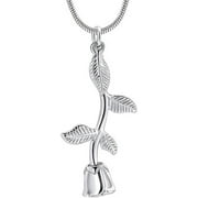 HEARBEINGT Rose Flower Cremation Jewelry Urn Necklaces for Ashes, Cremation Ash Jewelry Memorial Pendants for Human Pets Ashes