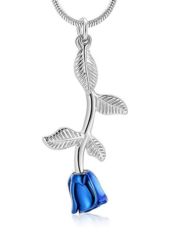 Rose Flower Cremation Jewelry Urn Necklaces for Ashes, Cremation Ash Jewelry Memorial Pendants for Human Pets Ashes