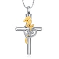 thumbnail image 1 of Rose Flower Cremation Jewelry for Women Cross Urn Necklace for Ashes Memorial Ashes Pendant, 1 of 6