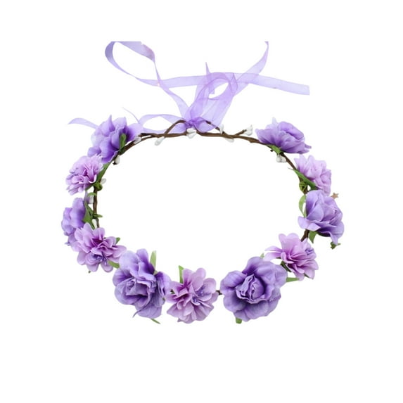 Rose Flower Crown Hair Accessory, Artificial Floral Headband with Green Leaves, for Festivals, Parties, Weddings, and Daily Wear