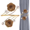 thumbnail image 1 of Rose Flower Curtain Tiebacks Pearl Magnetic Holdbacks Decorative Straps for Bedroom Living Room Window Decor, 1 of 9