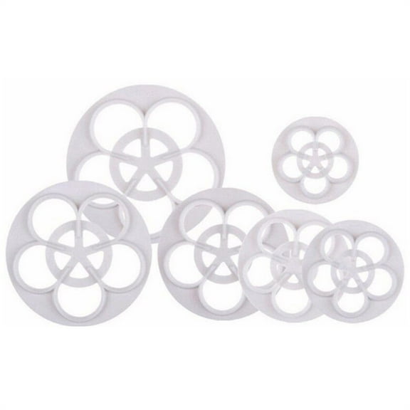 Rose Flower Cutters Set, Gumpaste Flowers Modelling Tools For Cookie Sugarcraft, Plunger Cutter Set (White)