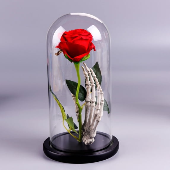 Rose Flower Gifts for Women, Forever Rose in Plastic Dome Romantic Gifts for Her Christmas Anniversary Valentine's Day Mother's Day Birthday - Red