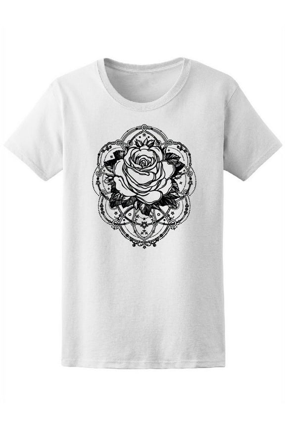 Rose Flower Graphic And Patterns Tee Women's -Image by Shutterstock