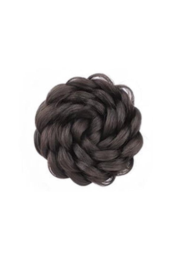 Rose Flower Hair Bun Extension Clip | Messy Updo Chignon | Realistic Protein Silk Hairpiece for Women