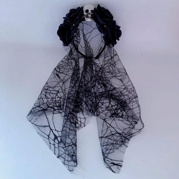 Rose Flower Headband Day Of The Dead Mexican Gothic Skeleton Lace Headdress Fancy Dress Girl Headdress Wedding Accessories Candy Cane Hair Bow Headbands Metal Women S Fall Fashion Headband Head Boys