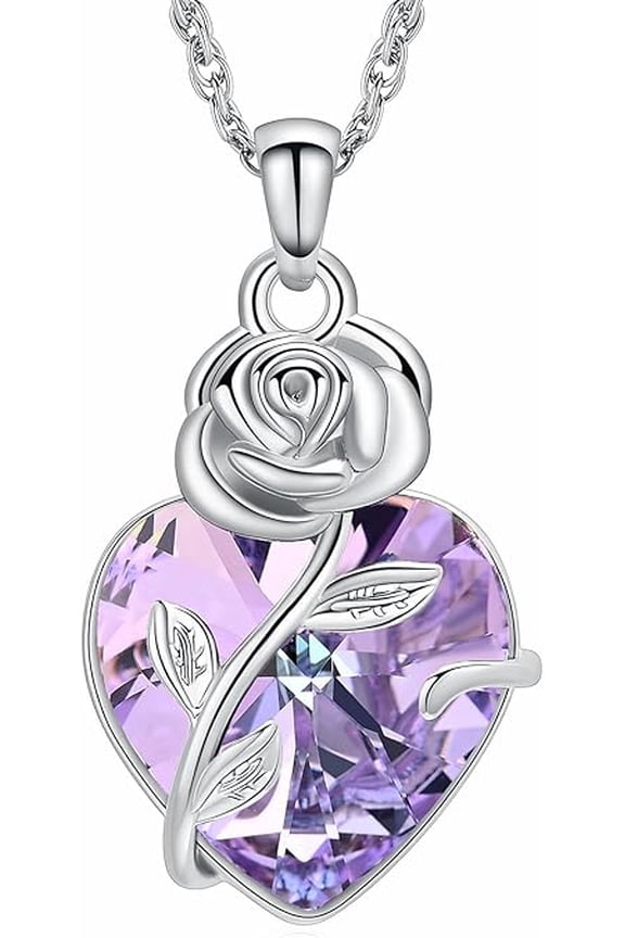 Rose Flower Heart Cremation Urn Necklace for Ashes Rose Flower Cremation Jewelry Stainless Steel Flower Cremation Jewelry for Women Ashes Jewelry