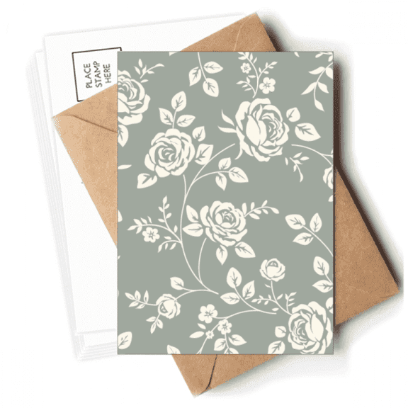 Rose Flower Illustration Postcards Envelopes Blank Note Cards Mailing