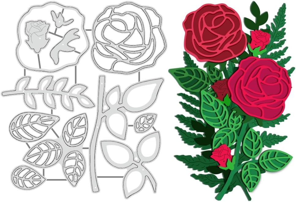 Daffodil Flower & Leaf Metal Die Cuts – Spring Scrapbooking & Card Making Dies, Carbon Steel