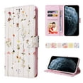 thumbnail image 1 of Rose Flower Pattern Wallet Case for iPhone 11 Pro Max 6.5 Inch, Premium PU Leather Bracket Shockproof Flip Folio Phone Cover with Card Slots Kickstand Magnetic Clasp Wrist Strap Case,Dried Flowers, 1 of 8