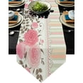 thumbnail image 1 of Rose Flower Pink Stripe Table Runner Modern Table Flag Home Party Country Wedding Decoration Tablecloth Table Runners, 1 of 5