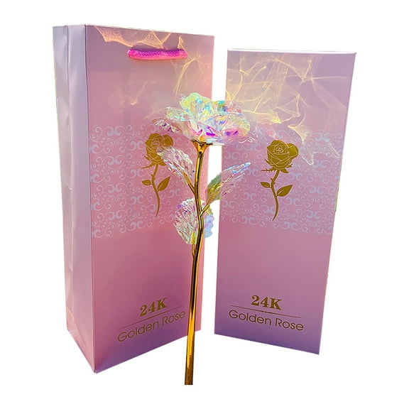 Rose Flower Present Golden Foil, 24K Colorful Rose Artificial Flower Great Gift for Mother'S Day, Birthday, Anniversary - FUYPSE 2026 New