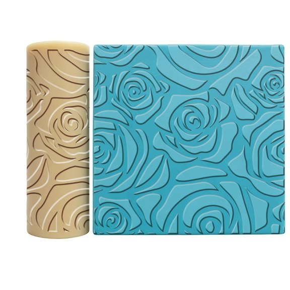 Rose Flower Press Texture Roller for Polymer Clay, Jewelry Making Texture Tool for Crafting Rose Patterns, Compatible with Most Polymer Clay Brands for DIY Earrings, Pendants & Home Decor