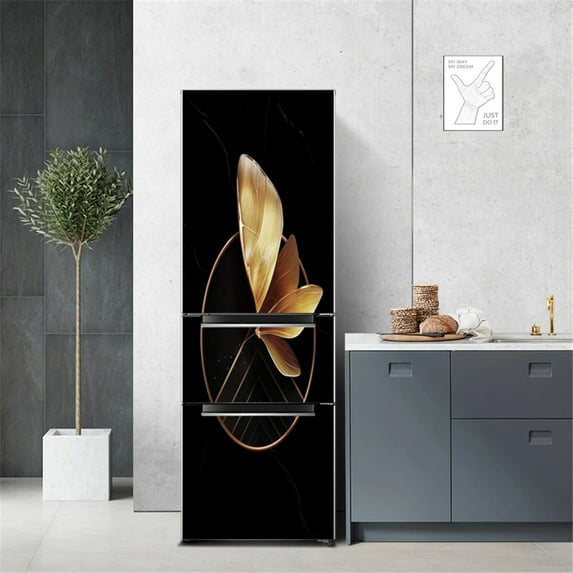 Rose Flower Refrigerator Sticker Peach Blossom Narcissus Home Decoration Wall Decor Fridge Door Covering Vinyl Self Stick