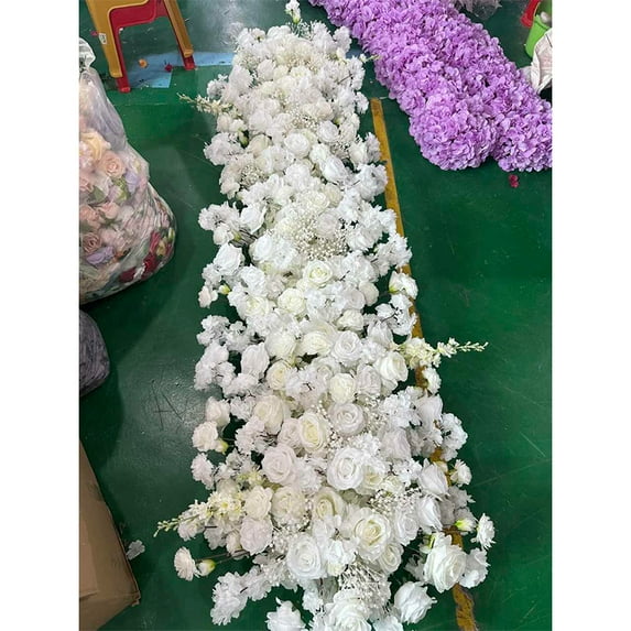 Rose Flower Row Decor Wedding Backdrop Arch Frame Banquet Table Runner Floral Arrangement Event Stage Props Window Display