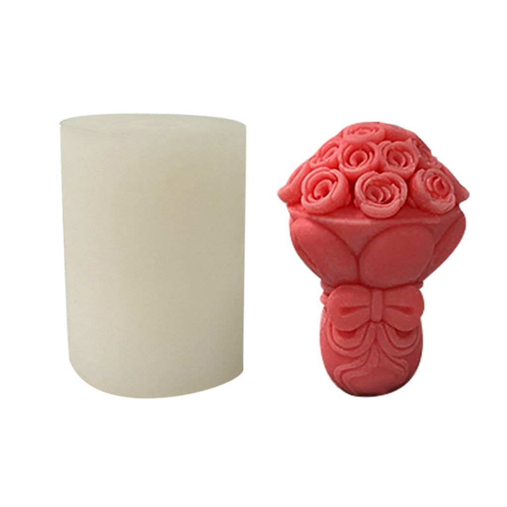 3D Rose Flower Candle Mold Handmade Soap Gypsum Mould Chocolate Molds Baking Tool Decoration DIY Craft