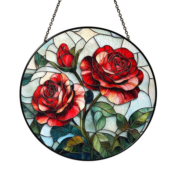 Rose Flower Stained Glass Pattern – Floral Design for Window Art