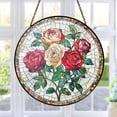 thumbnail image 1 of Rose Flower Stained Glass Suncatcher, Floral Window Hanging, Rose Ornament Gift for Garden & Nature Lovers, 1 of 7