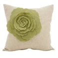 thumbnail image 1 of Rose Flower Statement Decorative Throw Pillow 18"x18" (Lime), 1 of 2
