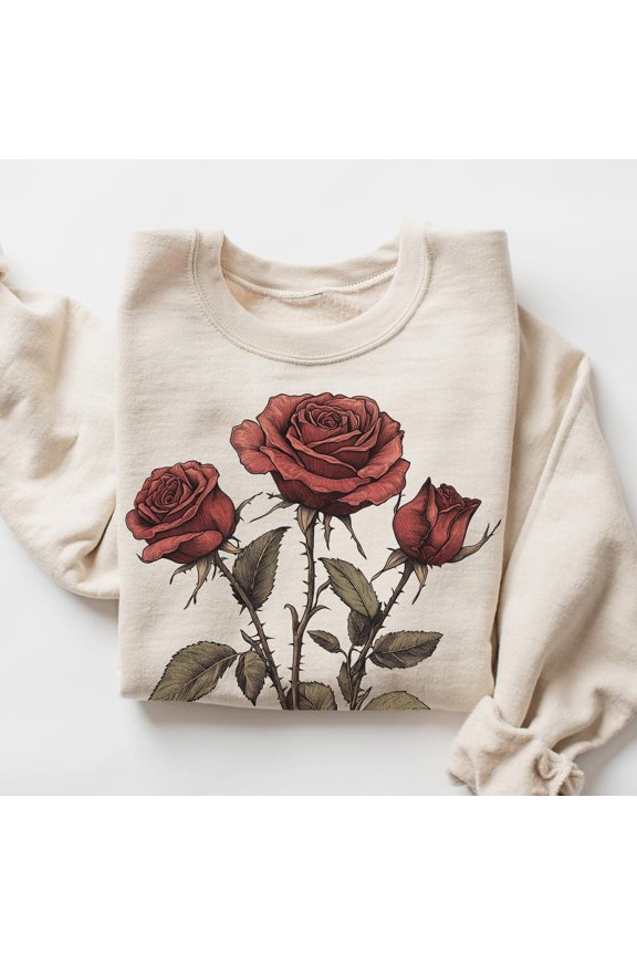 Rose Flower TShirt Pressed Rose Tshirt Cottagecore Boho Botanical Shirt Dark Academia Flow