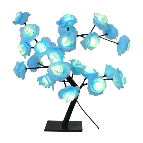 Rose Flower Tree Lamp - LED Rose Tree Table Lamp USB Powered Artificial Bonsai Flower Night Light for Bedroom Living Room Party Wedding Birthday Valentine's Day Decor