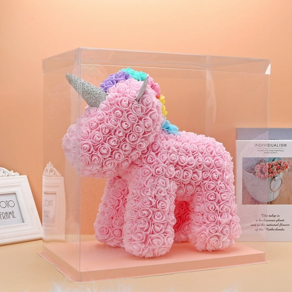 Rose Flower Uicorn Handmade Flower Simulation Foam Rose Bear for Christmas Valentine's Day Birthday