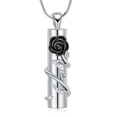 thumbnail image 1 of Rose Flower Urn Ashes Necklace for Women Men Cylinder Cremation Jewelry for Ashes Locket Memorial Pendant, 1 of 4